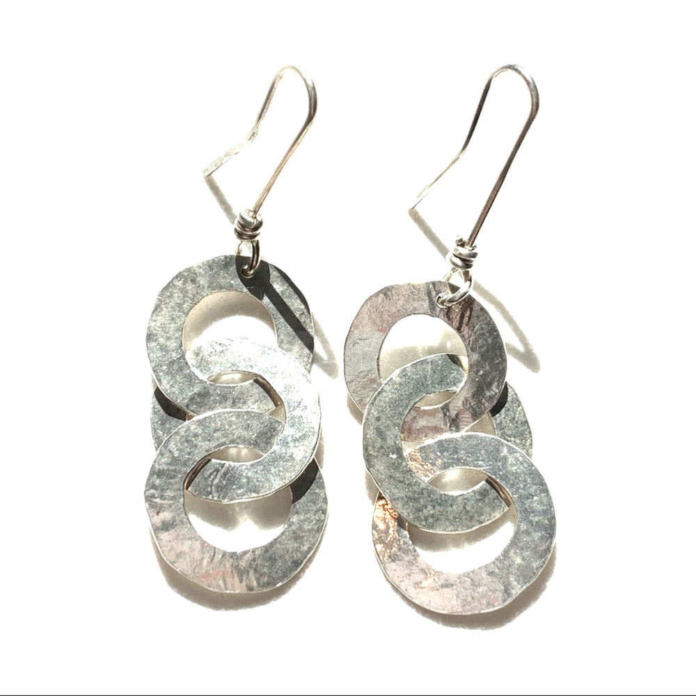 Tony Davis Hammered Sterling Silver circle earring